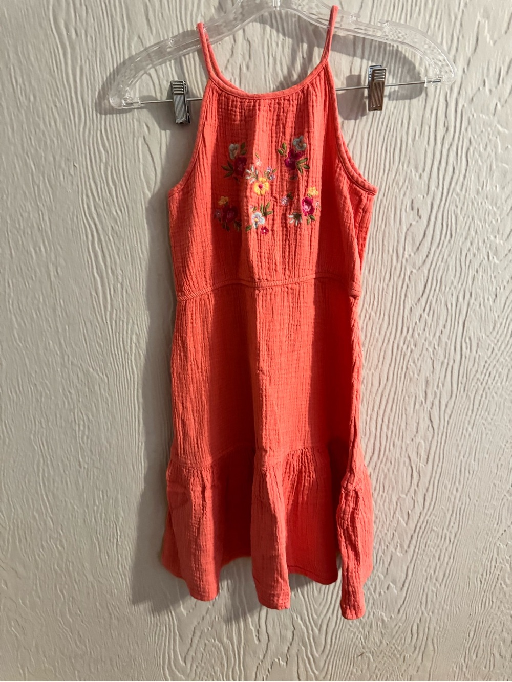 jumping beans Coral Embroidered Halter Sundress